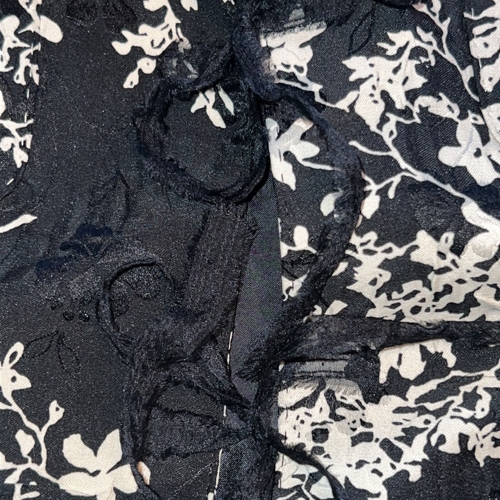 Anne Klein 2-tone jacquard fitted midi length jacket-4 flap pockets-silk ties - Picture 11 of 14